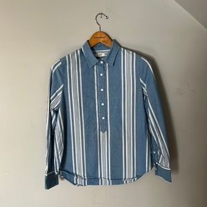 Madewell Blue and White Striped Button Down Shirt